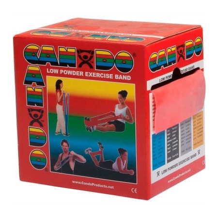 Fabrication Enterprises CanDo Low Powder Exercise Band, Red, 50 Yard Roll, 1 Roll/Box 1213611